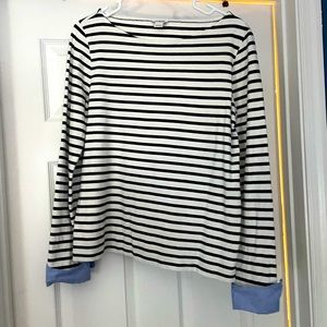Jcrew boatneck top with blouse cuffs